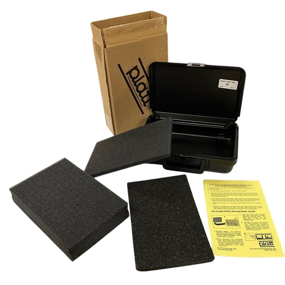 Platt 207 Customizable Black Protective Case 10-1/2"X 7" X 3" wPrecut Cubed Foam